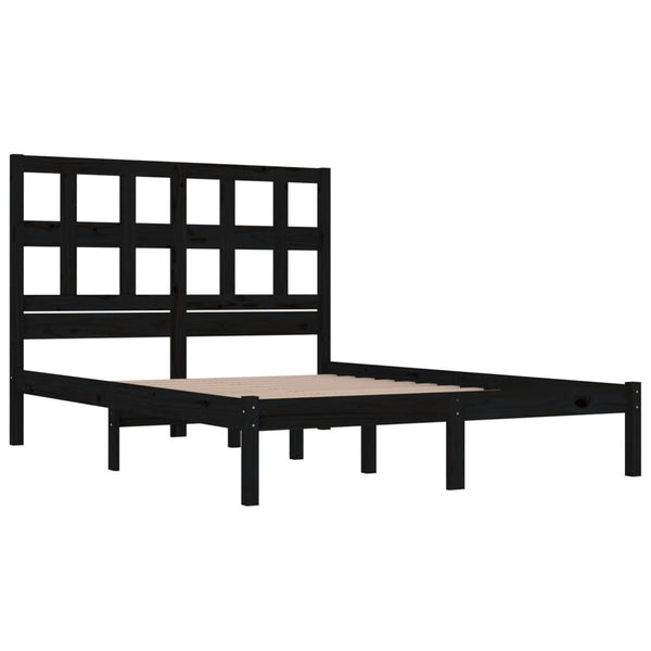 Schwarzes Bettgestell Ingineru 200x200cm (Kiefer)
