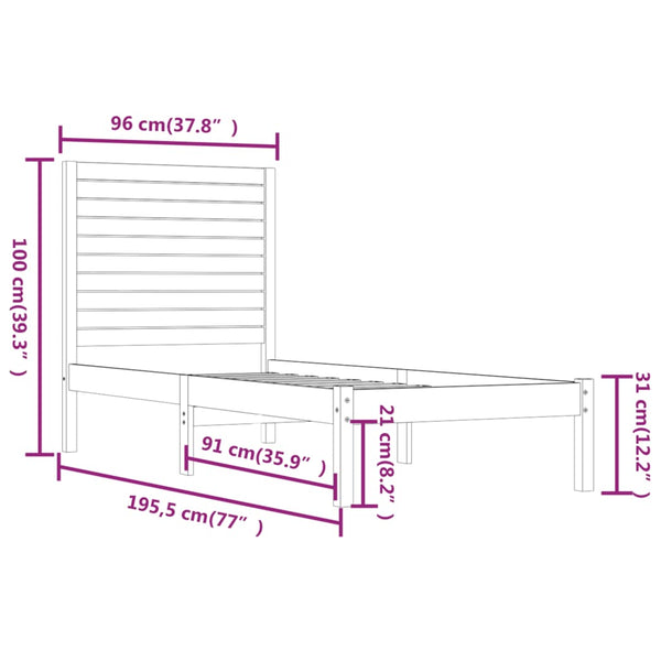 Bettrahmen Essence 90x190cm (Holz Einzel)