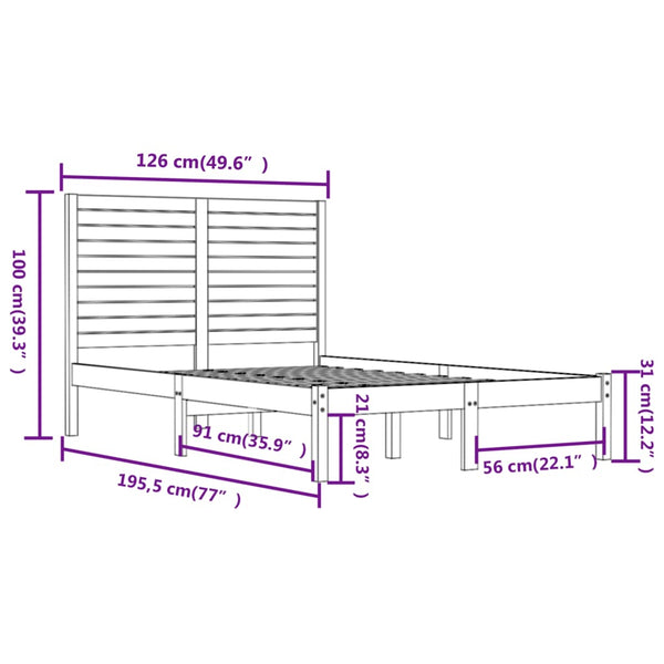 Bettrahmen Essence 120x190cm (Holz Small Double)