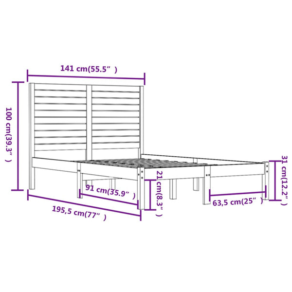 Schwarzes Bettgestell Essence 135x190cm (Doppelbett)