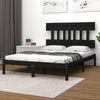 Schwarzes Bettgestell Aurama 140x190cm (Holz)