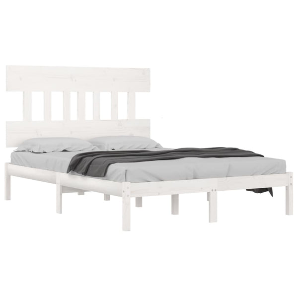 Weißes Bettgestell Aurama 200x200cm (Holz)