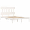 Weißes Bettgestell Aurama 200x200cm (Holz)