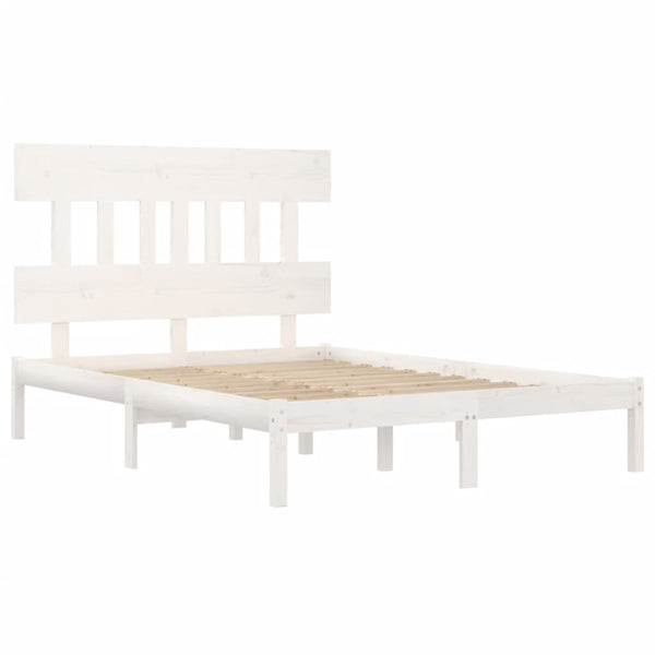 Weißes Bettgestell Aurama 200x200cm (Holz)