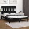 Schwarzes Bettgestell Aurama 200x200cm (Holz)