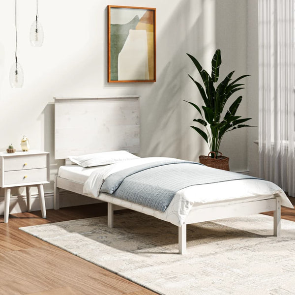 Weißer Bettrahmen Consta 90x190cm (Holz, Einzelbett)