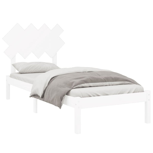 Valkoinen sängynrunko Bec 90x190cm (single puu)