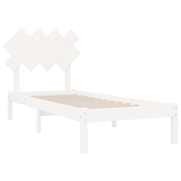 Valkoinen sängynrunko Bec 90x190cm (single puu)