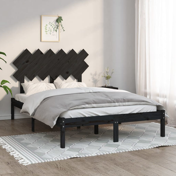 Schwarzes Bettgestell Bec 135x190cm (Doppelholz)