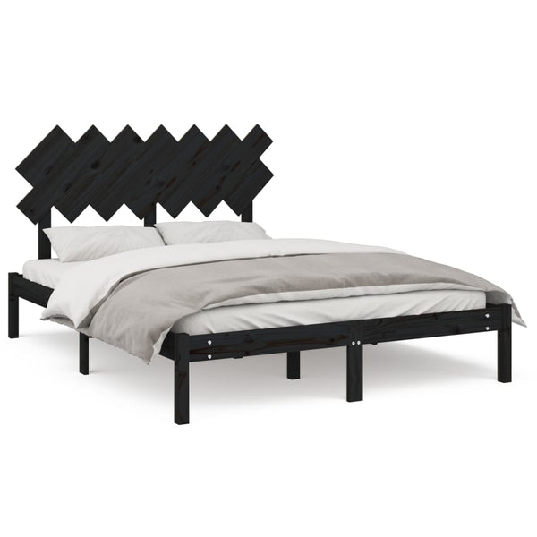 Schwarzes Bettgestell Bec 140x190cm (Holz)