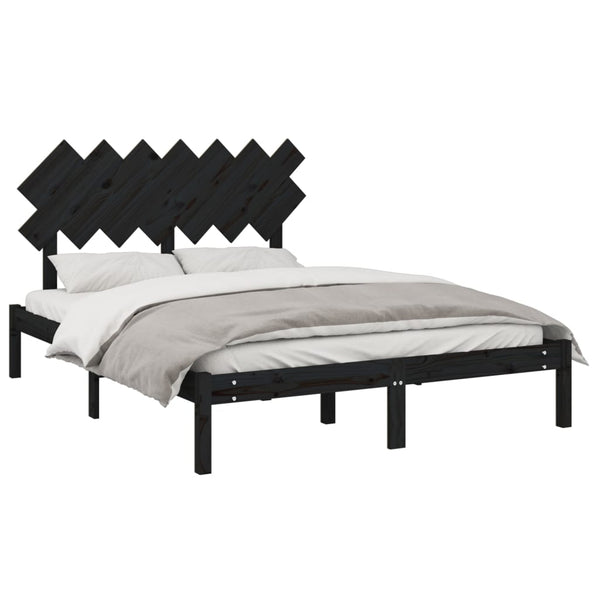 Schwarzes Bettgestell Bec 140x190cm (Holz)