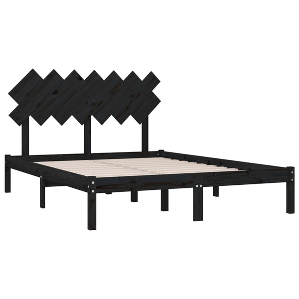 Schwarzes Bettgestell Bec 140x190cm (Holz)