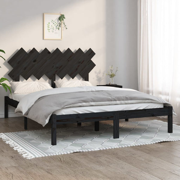 Schwarzes Bettgestell Bec 140x190cm (Holz)