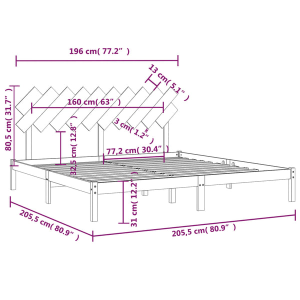 Bettgestell Bec 200x200cm, weiß (Holz)