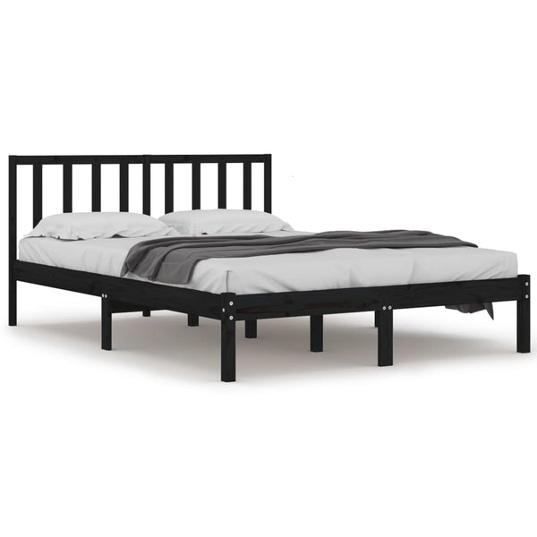 Schwarzes Bettgestell Meg 200x200cm (Kiefer)