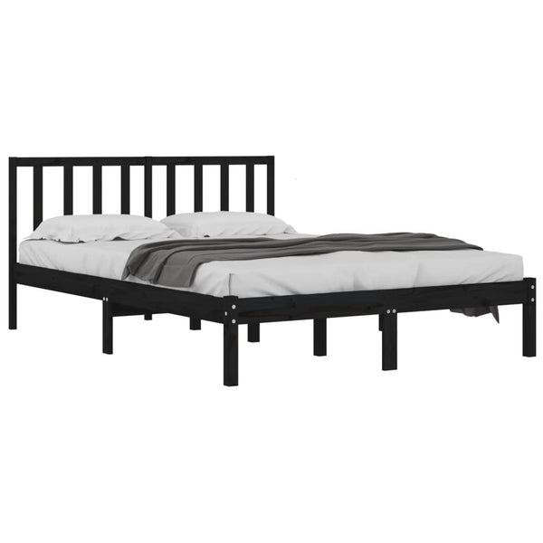 Schwarzes Bettgestell Meg 200x200cm (Kiefer)