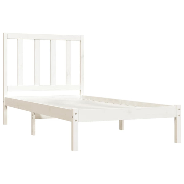Weißes Bettgestell Elmiea 75x190cm (Kiefer, kleines Einzelbett)