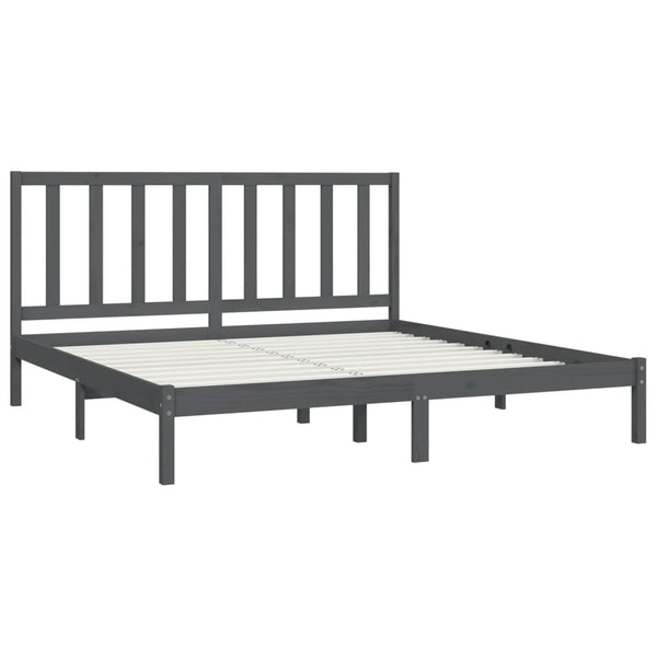 Graues Bettgestell Elmiea 200x200cm (Kiefer)