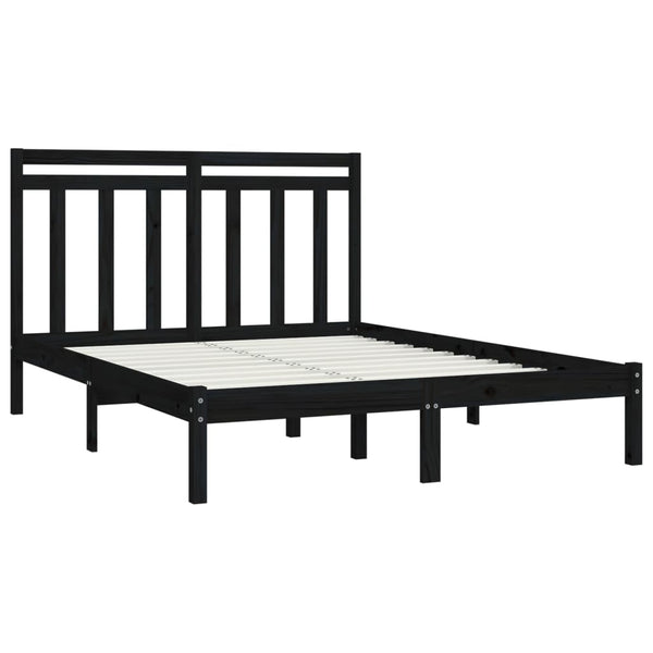 Schwarzes Bettgestell Loren 140x190cm (Holz)