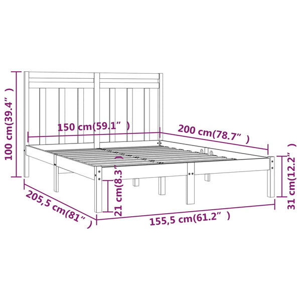 Schwarzer Bettrahmen Loren 150x200cm (Kingsize)