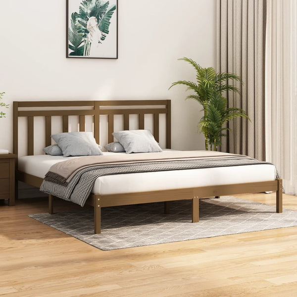 Bettrahmen Loren 200x200cm (Holz), honigbraun