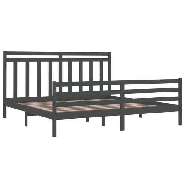 Graues Bettgestell Alesina 200x200cm (Holz)