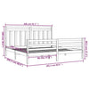 Graues Bettgestell Alesina 200x200cm (Holz)