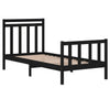 Schwarzes Bettgestell Lotty 75x190cm (Holz extra kleines Einzelbett)