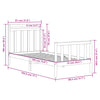 Schwarzes Bettgestell Lotty 75x190cm (Holz extra kleines Einzelbett)