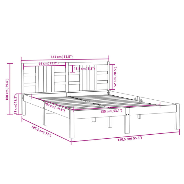 Bettgestell Strutu 135x190cm (Doppelbett)