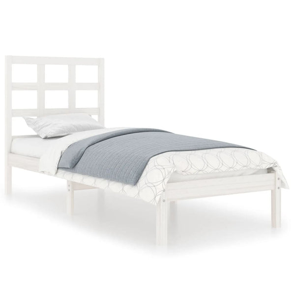 Bettgestell Sisu weiß 75x190cm (Holz, kleines Einzelbett)