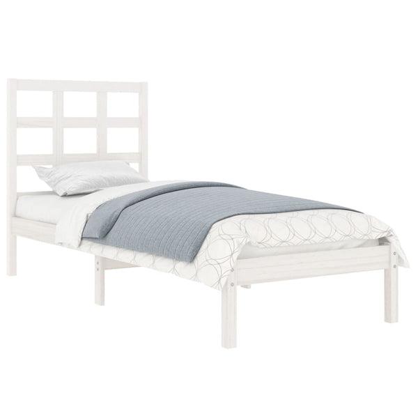 Bettgestell Sisu weiß 75x190cm (Holz, kleines Einzelbett)