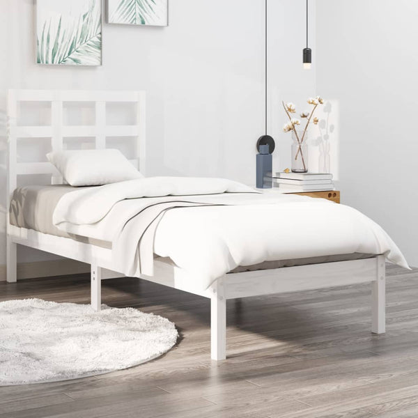 Bettgestell Sisu weiß 75x190cm (Holz, kleines Einzelbett)