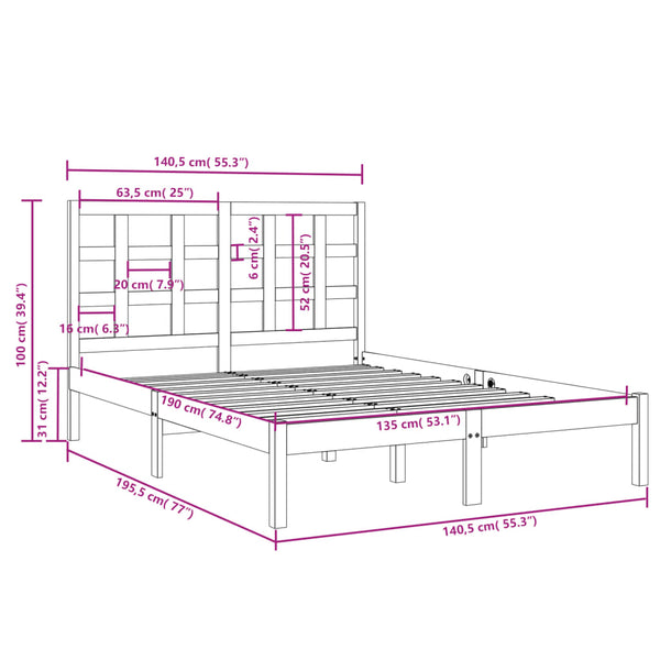 Bettrahmen Sisu 135x190cm (Doppelbett)