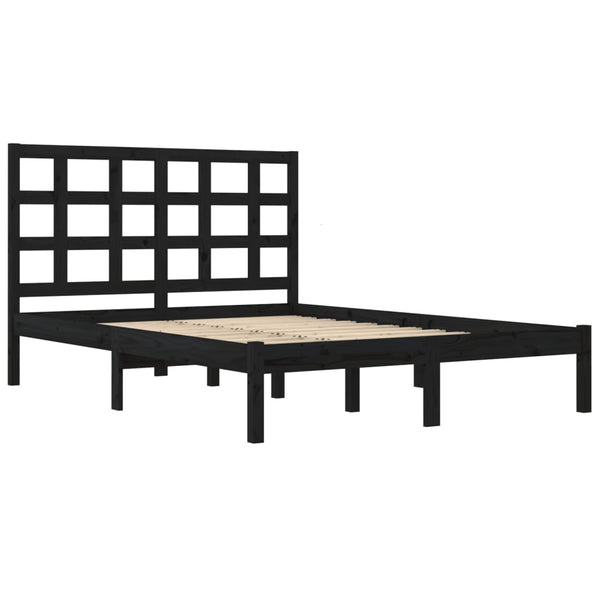 Schwarzer Bettrahmen Sisu 200x200cm (Holz)