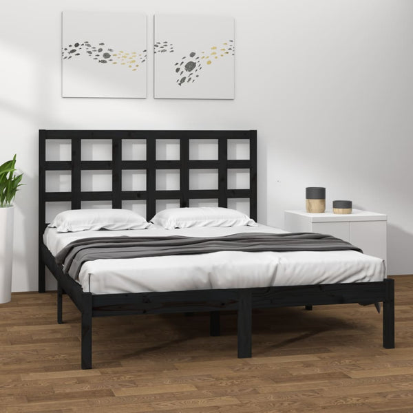 Schwarzer Bettrahmen Sisu 200x200cm (Holz)