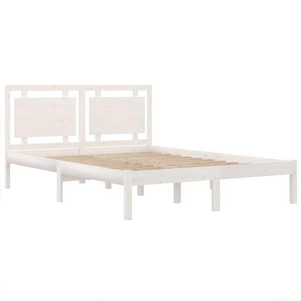 Weißes Bettgestell Nichita 140x190cm (Holz)