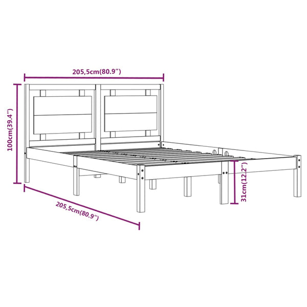 Bettgestell Nichita 200x200 cm (Holz), grau