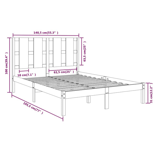 Bettgestell Tiganu 135x190cm (Doppelbett)
