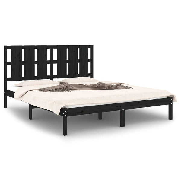 Schwarzes Bettgestell Tiganu 150x200cm (Kingsize)