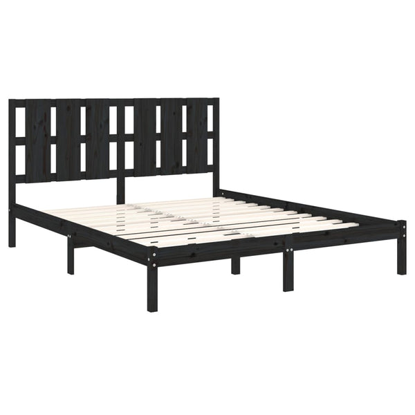 Schwarzes Bettgestell Tiganu 150x200cm (Kingsize)