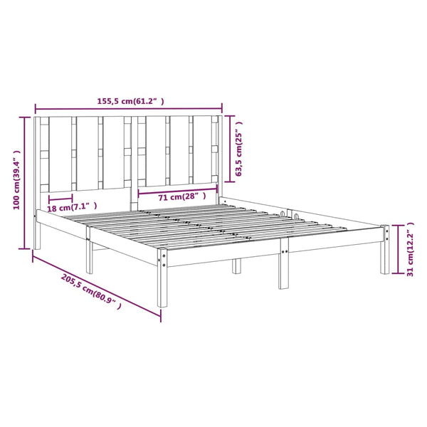 Schwarzes Bettgestell Tiganu 150x200cm (Kingsize)