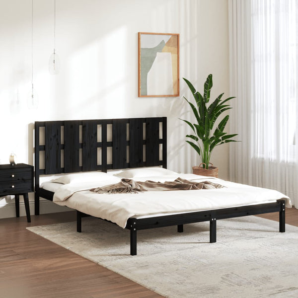 Schwarzes Bettgestell Tiganu 150x200cm (Kingsize)