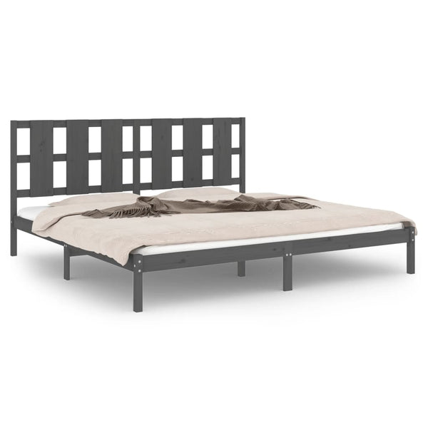 Graues Bettgestell Tiganu 200x200cm (Kiefer)