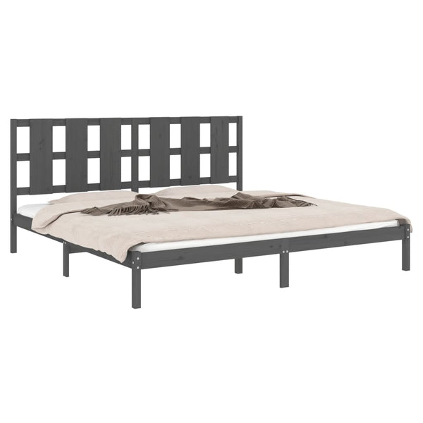 Graues Bettgestell Tiganu 200x200cm (Kiefer)