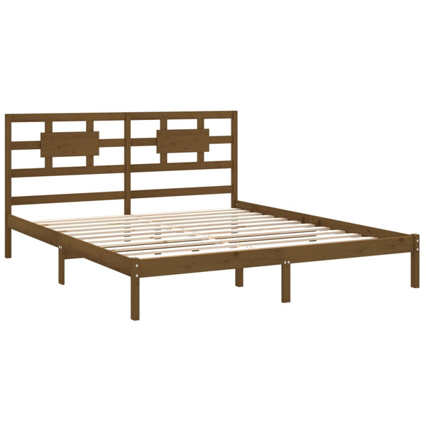 Honigbrauner Bettrahmen Matioc 200x200cm (Holz)