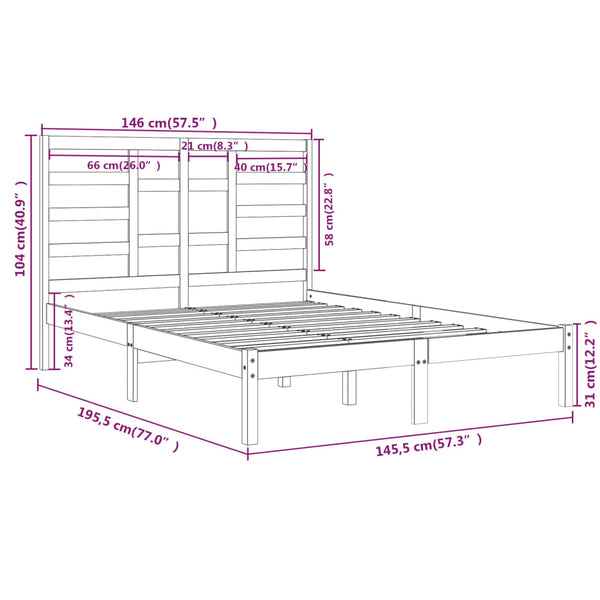 Bettgestell Mea Schwarz 140x190cm (Holz)