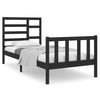 Schwarzer Bettrahmen Zlatoe 75x190cm (Holz, kleines Einzelbett)
