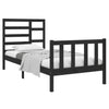 Schwarzer Bettrahmen Zlatoe 75x190cm (Holz, kleines Einzelbett)
