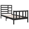 Schwarzer Bettrahmen Zlatoe 75x190cm (Holz, kleines Einzelbett)